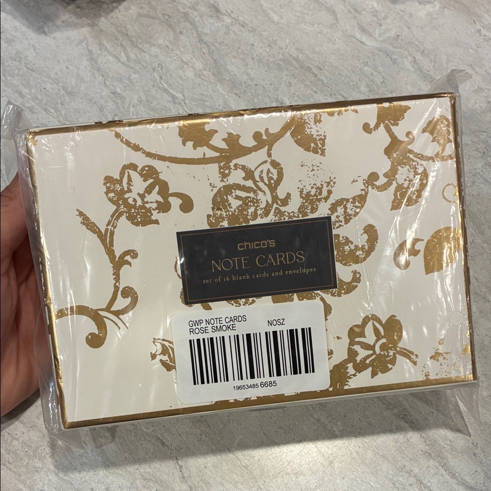 Chico's Elegant Gold Floral Note Cards
